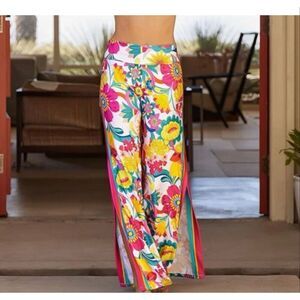 Trina Turk Fontaine Swim Cover Up Pants Multicolor Floral Medium